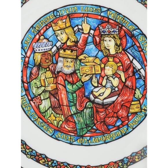 Christmas Three Wise Men Three Kings Vitrail Stain Glass 1979 Porcelain Limoges - Picture 2 of 13